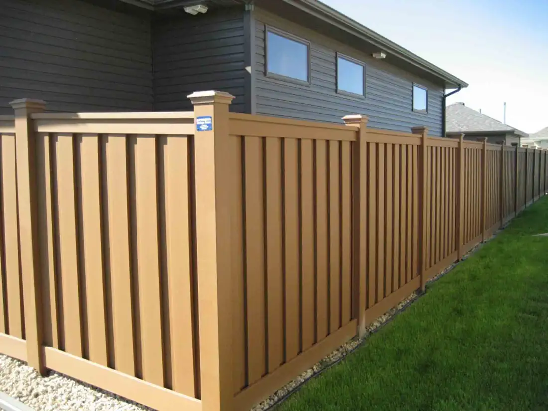 Tan composite privacy fence
